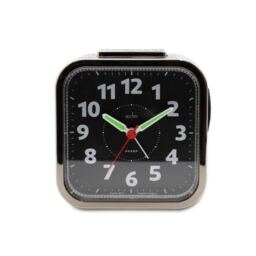Acctim Otis Non-Ticking Sweep Bell Alarm Clock Silver Titanium