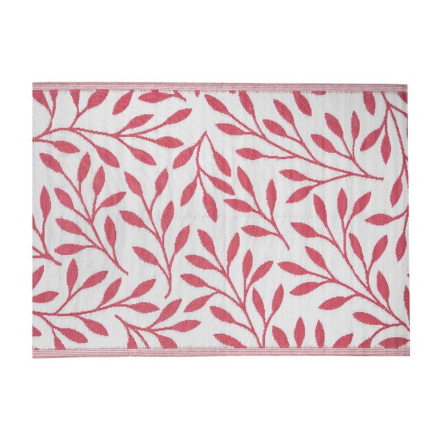 1.5m x 2.1m Red Ochre Leaves Large Outdoor Alfresco Patio Rug Mat