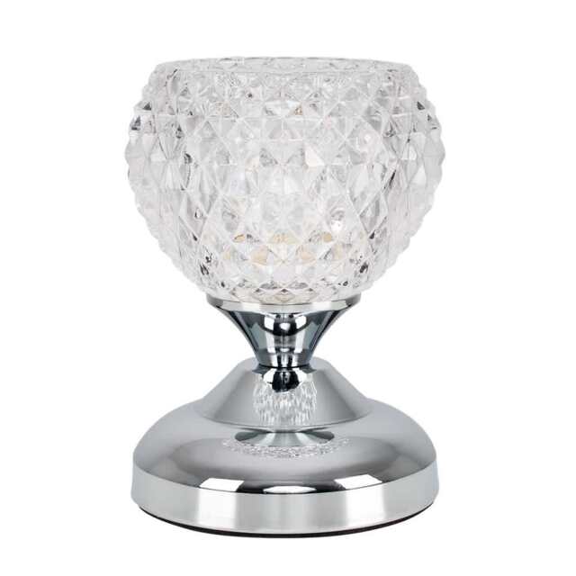 ValueLights G9 Dimmable Polished Silver Table Lamp and Cool White Bulb