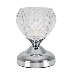 ValueLights G9 Dimmable Polished Silver Table Lamp and Cool White Bulb