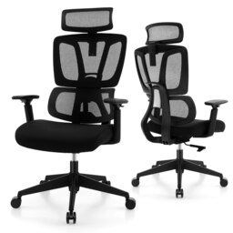 COSTWAY Ergonomic Office Chair Adjustable Desk Chair Black