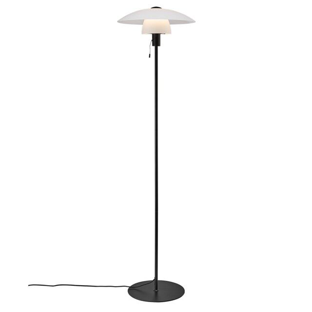 Nordlux Verona Indoor Floor Lamp Black Glass E27 Cord Switch - Mains Powered, IP20