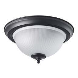 Traditional Matt Black IP44 Bathroom Ceiling Light Fitting with Frosted Glass Black Black 1