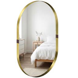 HOMCOM Wall Mirror with Elevated Aluminium Alloy Frame, 60 x 90 cm