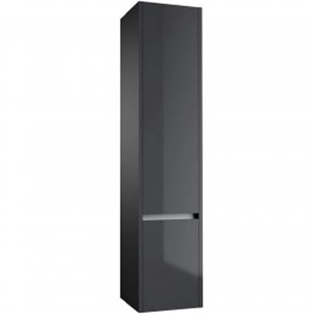 Bathroom Wall Mounted Tall Storage Unit 350mm Wide - Storm Grey Gloss - (Urban) - Brassware Not Included Grey Grey 1