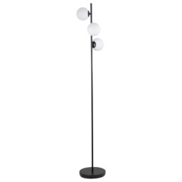 Black Floor Lamp with Opal Globe Shades Black Small 1
