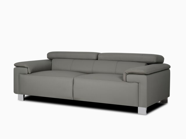 Genuine Leather Grey 3 Seater Sofa LIVORNO