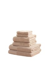 Eden Weave 6 Piece Cotton Towel Set Luxury Soft Dry Absorbent Brown Mink