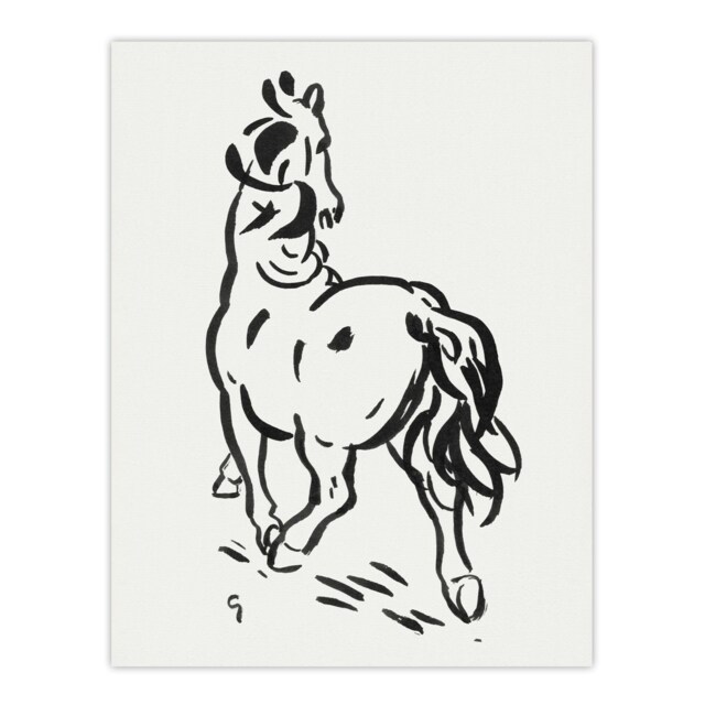 Horse Black And White Ink Sketch Leo Gestel Huge Wall Art Poster Print
