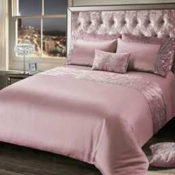Intimates Diamante Starburst Crushed Velvet Duvet Cover & Pillowcase Set Pink Pink Single