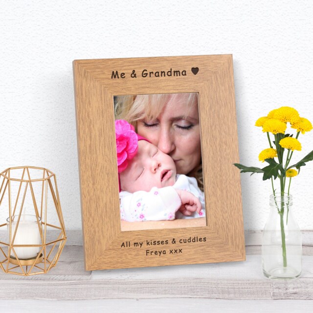Personalised Me & Grandma Wood Picture Frame 7 x 5 for Grandma