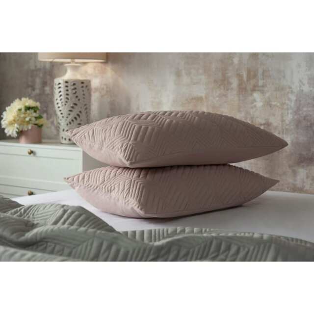 Belledorm Lisbon Chevron Continental Pillowcase - Blush - 65cm x 65cm
