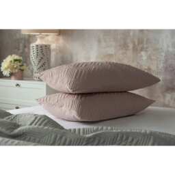 Belledorm Lisbon Chevron Continental Pillowcase - Blush - 65cm x 65cm