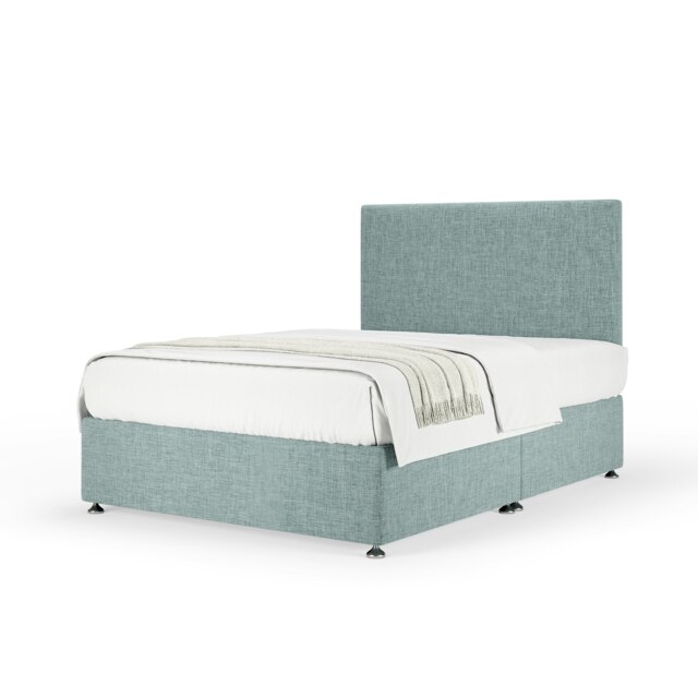 Memory Maestro Memory Foam Duckegg Linen Divan Set And Valencia Headboard King Size