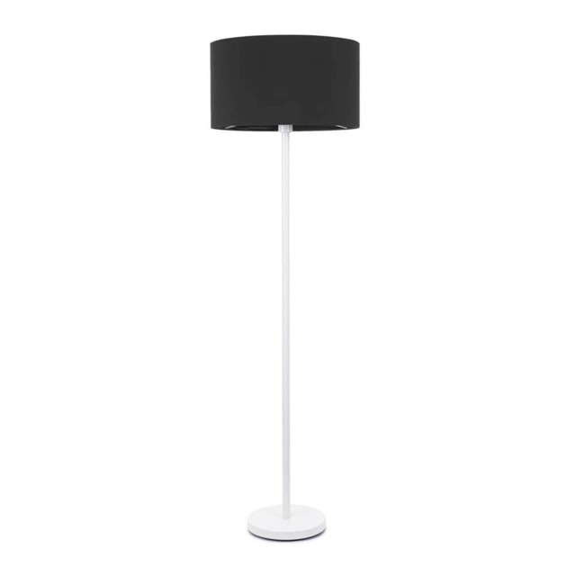 ValueLights Charlie White Floor Lamp Black Shade