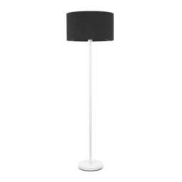 ValueLights Charlie White Floor Lamp Black Shade