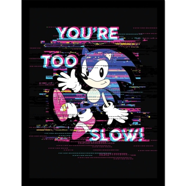 Sonic The Hedgehog (You're Too Slow) Framed 30X40Cm Print