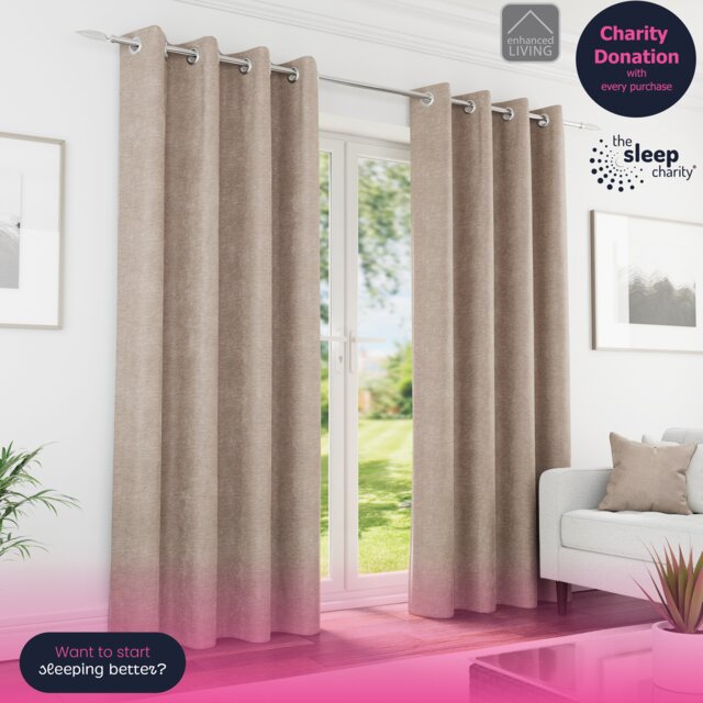 Enhanced Living Knightsbridge Blackout, Thermal Sand Curtains with Eyelet Header (PAIR) - 90x108 inch (229x274cm) Brown Sand 2