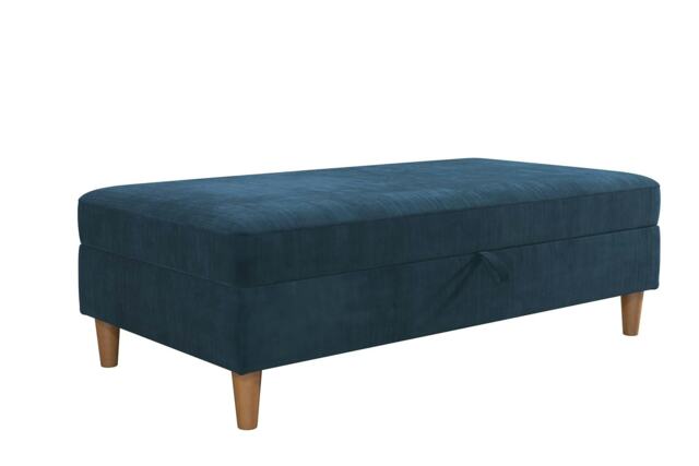 Hartford ottoman with storage in chenille blue Blue Blue