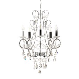 BHS Viola 5 Light Chandelier, Silver