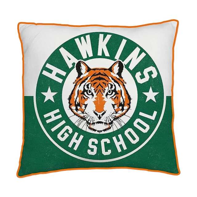 Stranger Things Tigers Square Filled Cushion Green Green/White/Orange 40cm x 40cm 1
