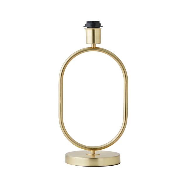 ValueLights Antonia Brushed Gold Metal Oval Table Lamp Base Only