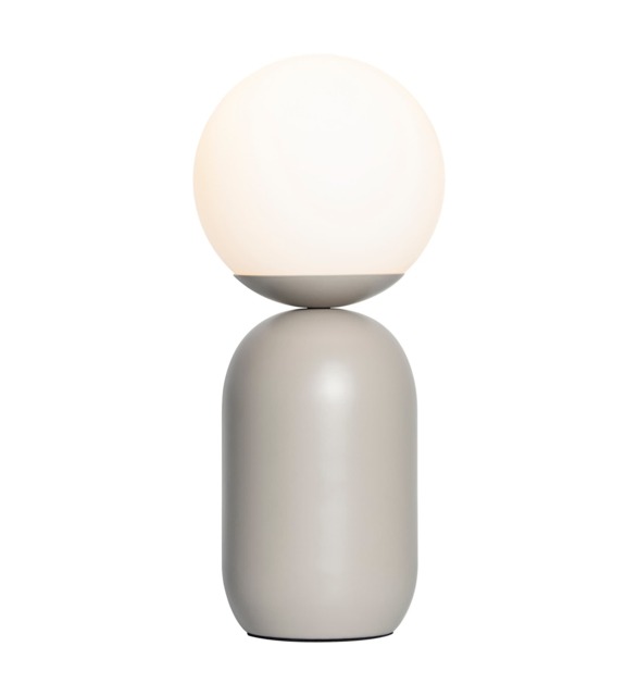 Nordlux Notti Indoor Table Lamp Grey Metal E14 Hand Blown Glass - Mains Powered, IP20 Grey Grey