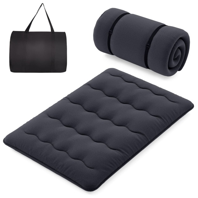 COSTWAY King Size Japanese Floor Mattress Futon Mattress 190x135x10cm-Black
