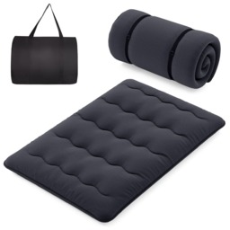 COSTWAY King Size Japanese Floor Mattress Futon Mattress 190x135x10cm-Black