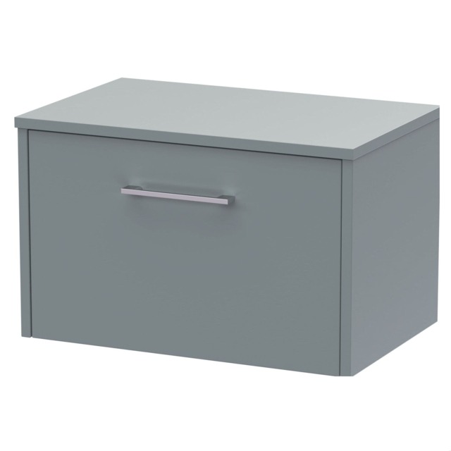 Balterley Winshill Contemporary 1 Drawer Wall Hung Vanity Unit with Worktop, Grey, 600mm