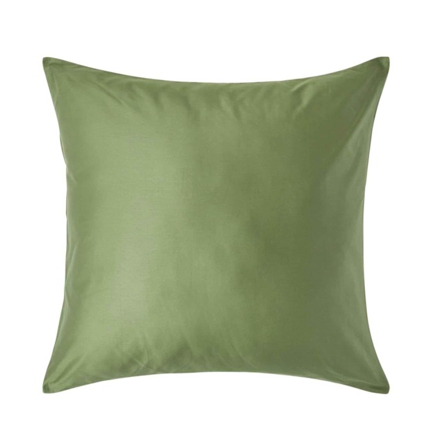 Homescapes Moss Green European Size Pillowcase Organic Cotton 400 TC - 80 x 80 cm Green