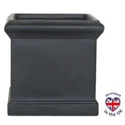 Victorian Box Black Square Light Stone Outdoor Planter W44 H44 L44 cm, 85.2 ltrs Cap.