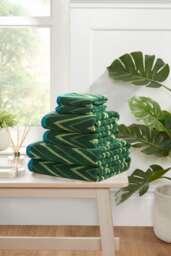 Helix Pure Cotton Face Cloth Towels Set Of 4 Green Face cloth 4