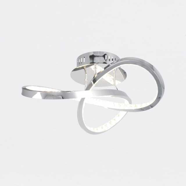 Jewelled Chrome LED Loop Ceiling Light Chrome Clear 1
