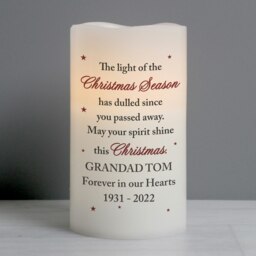 Personalised Christmas Season Memorial LED Candle Cream One Size