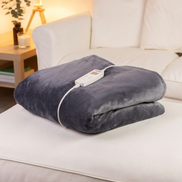 Minky Luxury Heated Throw - Medium - Grey
