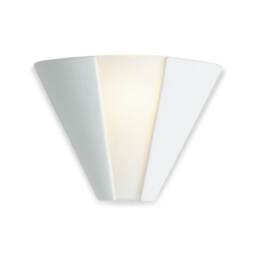 Ceramic 1 Light Indoor Wall Uplighter - 100W Unglazed, Acid White Glass, E27