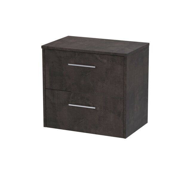 Balterley Winshill Contemporary 2 Drawer Wall Hung Vanity Unit with Worktop, 600mm