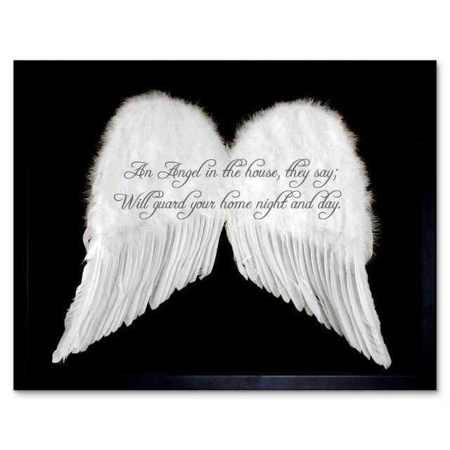 An Angel The House Guard Home Wings Quote Motivation Framed Wall Art Print