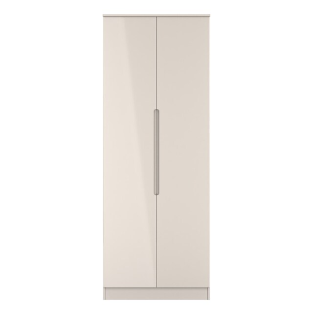 Lucca Tall Double Wardrobe in Kashmir Gloss & Kashmir (Ready Assembled) Cream Kashmir Gloss & Kashmir