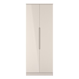Lucca Tall Double Wardrobe in Kashmir Gloss & Kashmir (Ready Assembled) Cream Kashmir Gloss & Kashmir
