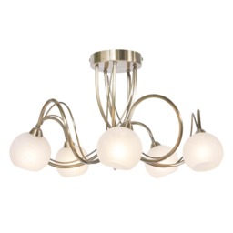 BHS Soni 5 Light Flush Ceiling Light Bronze Antique Brass 1