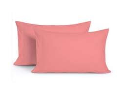 Microfibre Soft Touch Plain Dyed Housewife Pillowcase Pair Pink Pink