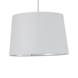 Zoey - White with Silver Inner 28cm Easy Fit Pendant or Lamp Shade White Chrome Medium 1