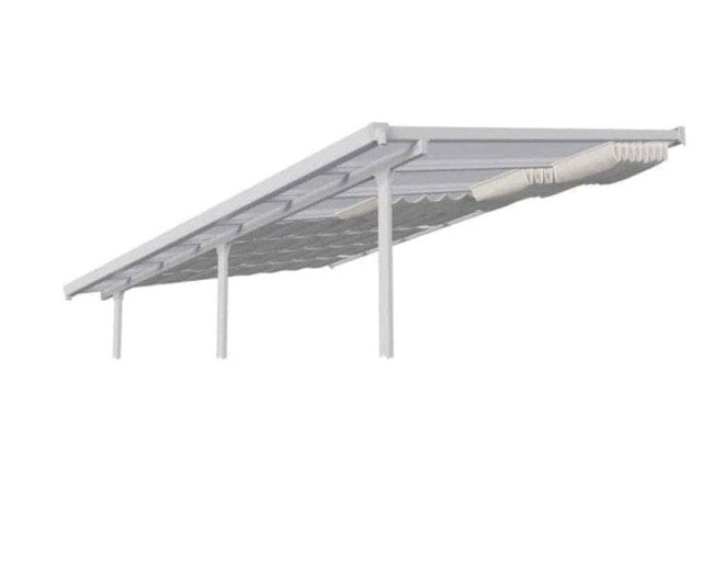 Patio Cover Roof Blinds 3 x 5.46 - L290 x W54 cm - White White