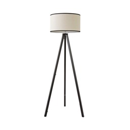 ValueLights Barbro Black Tripod Floor Lamp Black Trim Shade Black Black