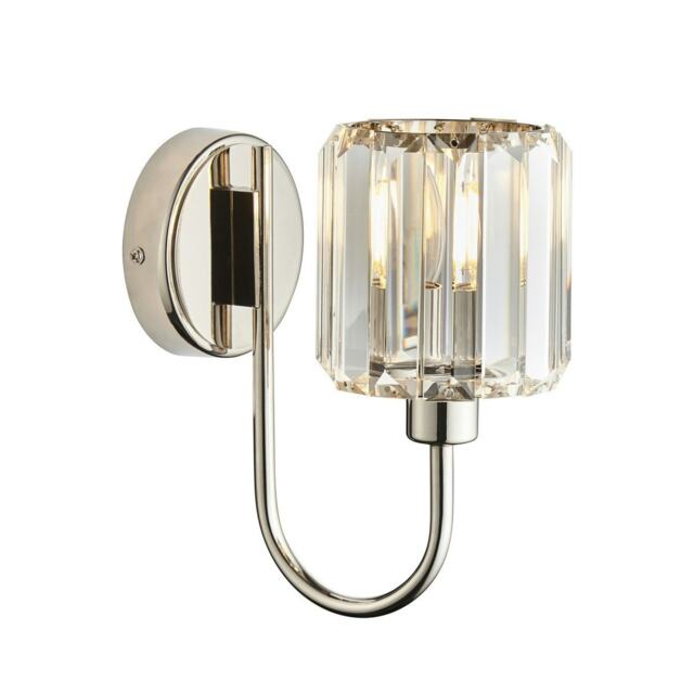 Berenice Glass Shade Wall Lamp Bright Nickel