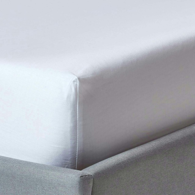 Homescapes White Organic Cotton Fitted Sheet 400 Thread count, Double White Double