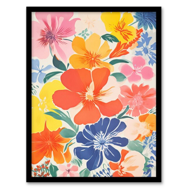 Blooming Marvelous Home Flowers Floral Geranium Black Framed Wall Art Print A4