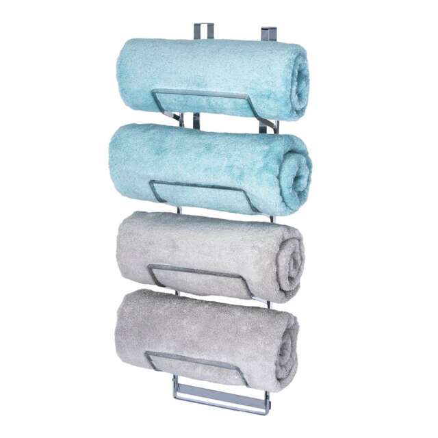 Over Door Towel Holder Rack Chrome
